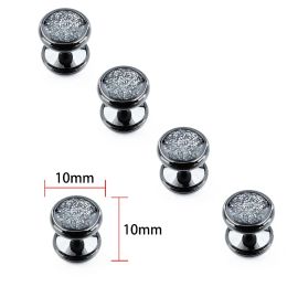 Manchetknopen HAWSON 5 stks/set Tuxedo Studs Gunmetal Plated Manchetknopen Studs Crystal Dust Heren Button Stud spikes voor kleding voor herenoverhemden