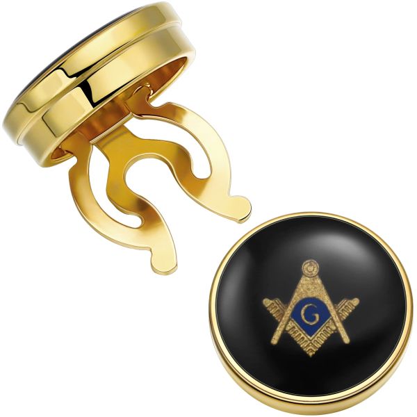 Coups de manchette Hawson Freemason Masonic Button Covers pour hommes, bijoux ou accessoires, boîte cadeau emballée, bouton de vêtements de haute qualité