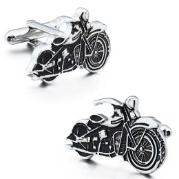 Boutons de manchette HAWSON boutons de manchette et clip tendance et Cool boutons de manchette de moto noirs simples manchettes/chemises françaises de haute qualité accessoire cadeau pour hommes