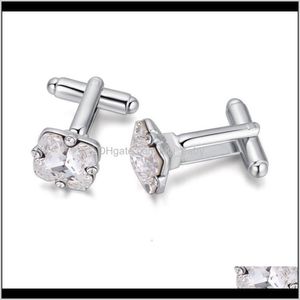 Cufflinks Tie Clasps, Tacks Drop Delivery 2021 Luxury manchet links heren sieraden Oostenrijkse vergulde kristallen manchetknopen, warme zomer, high-end fren