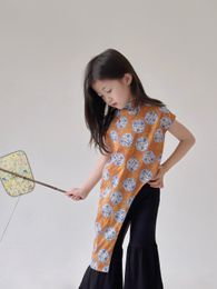 Cuhk Children's New Chinese Style Is Irregular Cheongsam Jupe Noir Le Pantalon Dentelle