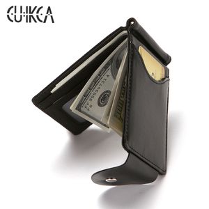 CUIKCA corée du sud Style pince à billets hommes portefeuille sac à main ultra-mince portefeuille mince Mini moraillon en cuir portefeuille ID d'entreprise étui pour carte de crédit