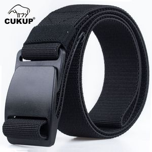 CUKUP hombres 2019 nueva marca Unisex diseño plástico acero hebilla cinturón hombre calidad lienzo elástico cinturones pretina Casual hombres CBCK120