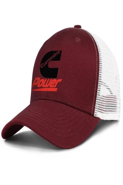 Cummins Power Black Logo para hombre y para mujer gorra de malla de camionero ajustable personalizada gorras de béisbol de moda personalizadas Bandera de América blanca ONON1886073
