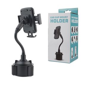 Cuphouder Universele Mobiele Telefoon Mount 2 in 1 Auto Cradles Verstelbare zwanenhalshouder Compatibel voor smartphones met retailpakket