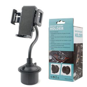 Bekerhouder Universele mobiele telefoon Mount 2 in 1 Auto Cradles Verstelbare zwanenhalshouder compatibel voor alle mobiele telefoons