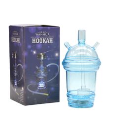 Cup Hookah Sigaar Accessoires Pijp Gloeiende LED Acryl Bong Hookahs Milk Thee Cups Waterleidingen Dabber Met 80cm Slang In voorraad