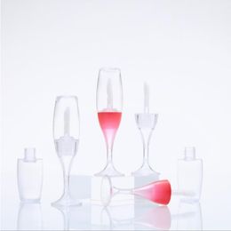 Conteneur vide de brillant à lèvres en forme de tasse, bouteille vide de 8ml, maquillage cosmétique, Tube de glaçage à lèvres en plastique transparent Rose Cebxj