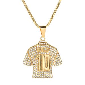 Cup Temu Jersey World Number Gold Ploated Pendant Necklace