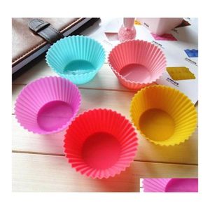 Cupcake 6 kleur sile muffin cake mod case bakeware maker mal lade baking cup jumbo dh0158 drop levering home tuin keuken dineren b dhim0