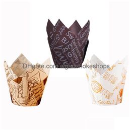 Cupcake Baking Cups Tip Liners Muffin Cases Emballages de gâteau en papier résistant à la graisse pour la fête d'anniversaire Xbjk2203 Drop Delivery Home Dhgtu