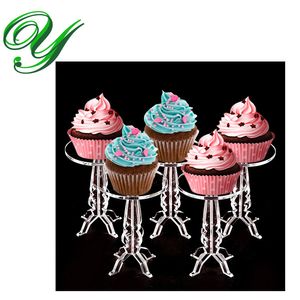 Soporte de pedestal para cupcakes Soporte para galletas fruta torre de exhibición de acrílico buffet bandeja para servir decoraciones para banquetes de boda suministros para eventos de cumpleaños para niños