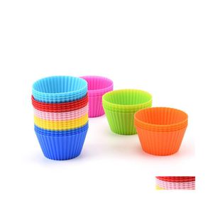 Cupcake sile bakvorm 7cm cake mallen anti -aanbak muffin snacks gelatine bakware voering keuken accessoires drop levering home tuin dhyit