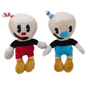 Cuphead Mugman peluche Mecup et Brocup poupées en peluche cadeau pour enfants 25 cm/10 pouces de hauteur