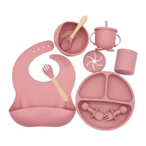 Kopjes gerechten gebruiksvoorwerpen 3/9 stks set baby siliconen servies set baby voeding schalen