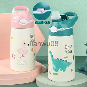 Tazas Platos Utensilios 400 ml Taza termo de acero inoxidable Taza para niños Frasco de vacío portátil Botella de agua para la escuela Niños Niño Niña Regalo de Navidad x0904