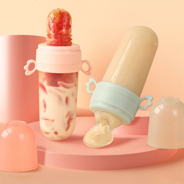 Tasses Vaisselle Ustensiles Bébé Biberon Dentition Bébé Silicone Pâte De Riz Céréales Alimentation Squeeze Bouteille Cuillère Mangeoire pour enfant né Ustensiles 230608