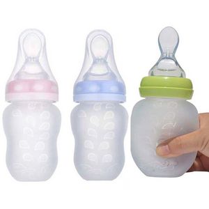 Cups Derees Uitrusting Suvi Silicone Soft Lepel Voerfles met dekking voor babykinderen tot oostpauzige rijst Medicijn