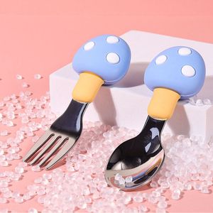 Cups Derees Uitrusting Sable Cartoon Kids Spoon Fork Set Dessert For Children Baby Gadgets Feed Kid Children S bestek Fedding 220906