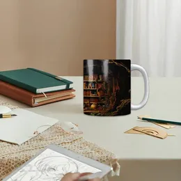 Kopjes schotels 11 Oz bibliotheek plank Cup boekenwurm thema cadeau 3D boekenplank koffiemok boek lezen minnaar drinkware bibliothecaris keuken accessoire