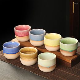 Tasses soucoupes 120 ML créatif japonais tasse à thé en céramique flux unique glaçure maître rétro poterie grossière de café