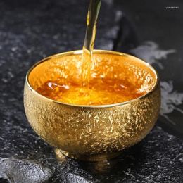 Tasses Soucoupes 130 ml à thé doré tasse en céramique or / argent set maître single