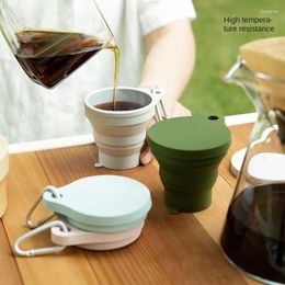 Tasses soucoupes 150ML tasse de voyage pliante Mini rétractable résistant à la chaleur Silicone tasse à thé Portable tasse à café en plein air