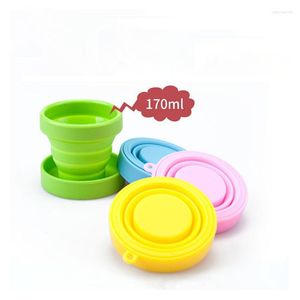 Tasses soucoupes 170ML tasse à café pliante Silicone Portable boire pliable multi-fonction pliable tasse de silice