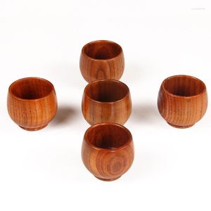 Kopjes Schotels 1PC 4.5cm Natuurlijke Houten Kop Thee Handgemaakte Jujube Hout Herbruikbare Koffie Hoge Kwaliteit Keuken Drinkware