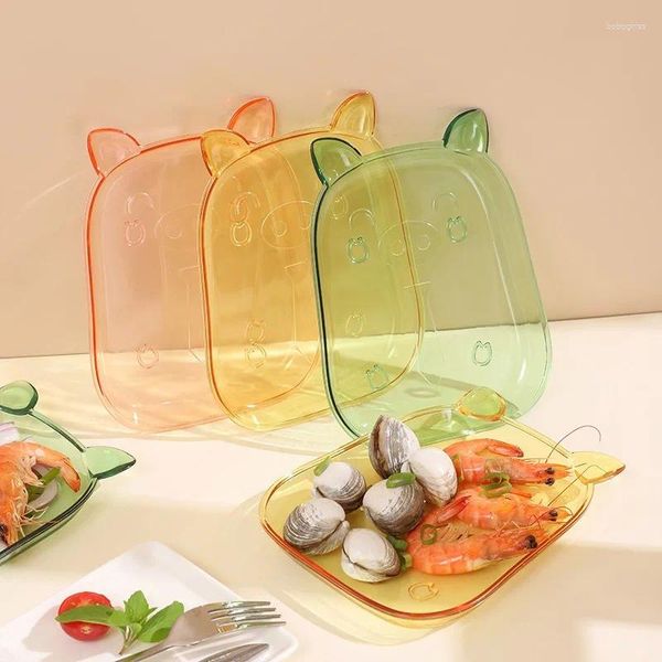 Tasses Soucoupes 1PC Mignon Table Légumes Fruits Snack Plateau Transparent Fruits De Mer Os Sauce De Soja Bol De Stockage Tasse À Thé Plante En Pot Cosmétiques