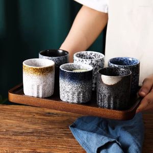 Tasses soucoupes 1pc Style japonais Restaurant El rétro tasse à thé en céramique poterie grossière petites fournitures à boire