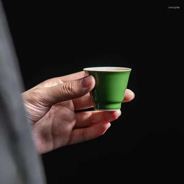 Tasses Saucers 1pc mini chinois kungfu thé vert céramique tasse colorée tasse de thé