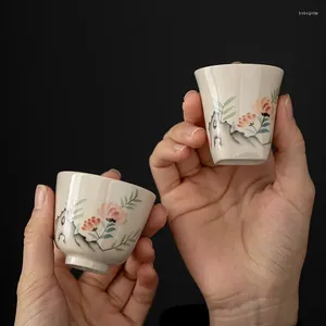 Tasses soucoupes 1 pièces tasse à thé en céramique bol Style chinois ménage porcelaine après-midi tasse à thé expresso poterie café
