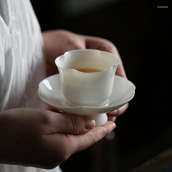 Tasses soucoupes 1 pièces bol à thé en porcelaine chinoise tasse à thé ensemble de pomme de crabe en céramique tasse principale de glaçage Atique