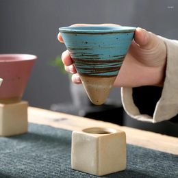 Kopjes Schoteltjes 1pcs Retro Keramische Koffiemok Creatief Handgemaakt Porselein Latte Japanse Stijl Theekopje Tafelornamenten Drinkgerei Benodigdheden