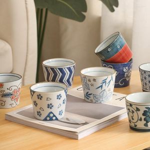 Tasses soucoupes 1 pièces rétro japonais en céramique tasse à thé bol en porcelaine saké tasse à café ménage après-midi tasse à thé en gros