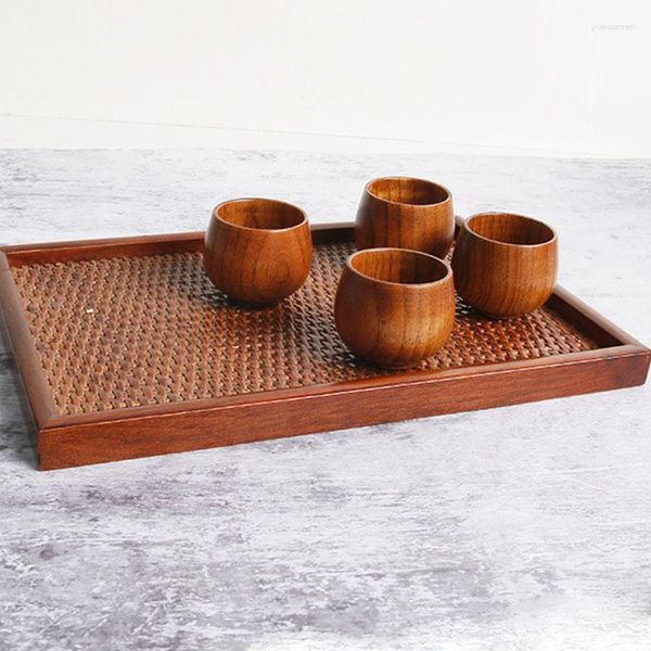 Tazas, platillos, 1 Uds., taza pequeña de madera para té y café, vino sólido, madera de alta calidad, hecha a mano, Natural