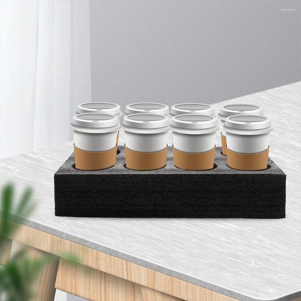 Tasses soucoupes 2 pièces porte-gobelet à thé au lait supports d'emballage boissons support à café plateau à emporter tasse de voiture fourniture de boissons stockage multi-trous