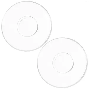 Tasses Saucers 2 PCS Sacs de thé Sauce en verre Assiettes transparentes Support ménage