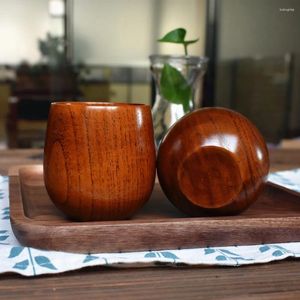 Kopjes schotels 200 ml groene thee-beker Chinese stijl natuurlijke jujube houten klassieke hoogwaardige hoogwaardige buik huishoudens drinkware