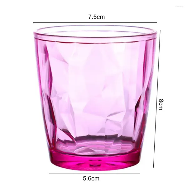 Tazas de tazas de 210 ml de taza duradera de colores vibrantes fáciles de limpiar con forma de vino de vino transparente