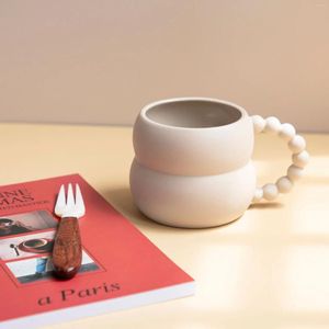 Kopjes schotels 250 ml keramische mok Cup Coffe Tea Set Nordic Chubky paar cadeau koffie Coffeeware stro personalisatie geschenken en schotel
