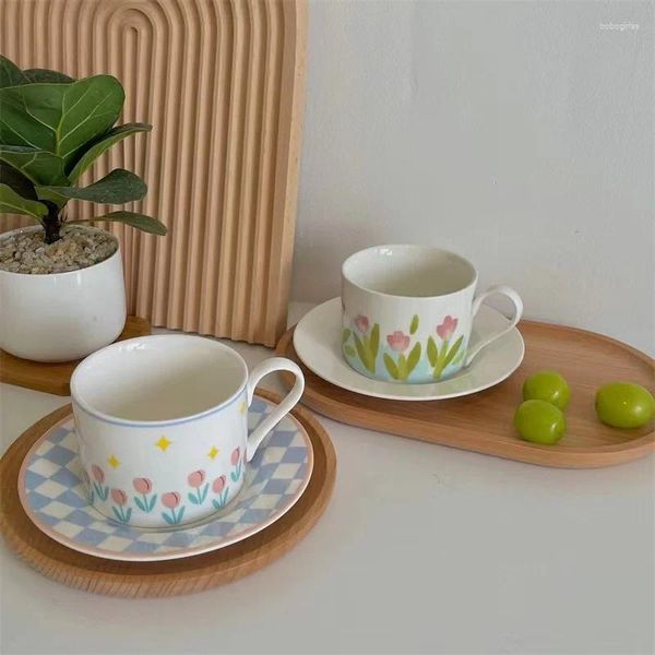 Tazas de tazas 250 ml de tablero de tulipanio de tulipan