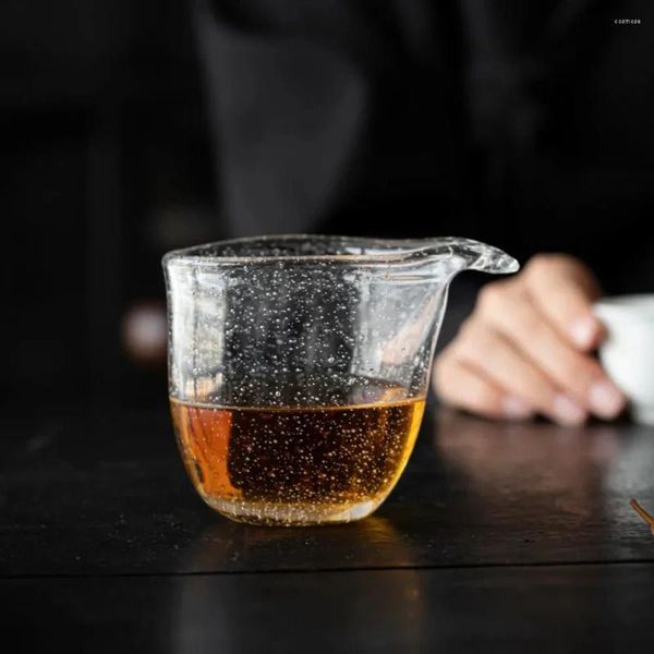Tasses Soucoupes 250 ml pichet à thé en verre japonais créatif bulle juste tasse épaissir cristal Cha Hai ménage Justice pour fournitures de thé