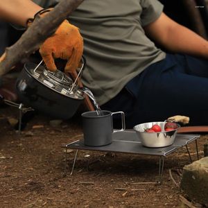Kopjes schotels 2 stks 300 ml camping cup metaal drinken met opvouwbare handgreep aluminium pint reiswater tuimelaar voor wandelen