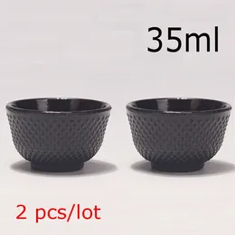 Kopjes Schoteltjes 2 stuks Gietijzeren Theekopjes Set Theekopje Voor Japanse Tetsubin Drinkware 35ml Handgemaakte Gereedschappen hoogwaardige