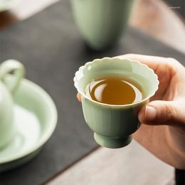 Kopjes schotels 2 stks/veel creatieve fowers Chinese theekopje porselein keramisch antiek mooi theekop teaware a van lichtgroen