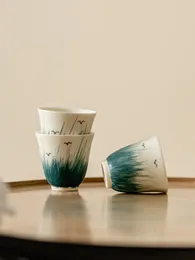 Cups Saucers 2PES van theekopjes keramische prachtige single master pure handgemaakte handgemaakte HOOG-waarde thee 55 ml