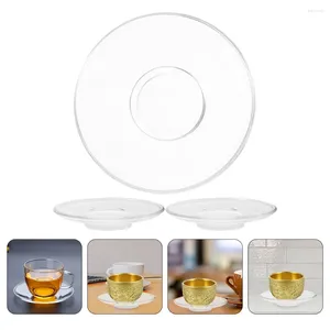 Tasses, soucoupes, sous-verres en verre, décorations de Table à thé, tasse à thé, petit plat, tapis décoratif, 3 pièces
