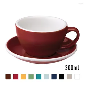 Tasses Saucers 300 ml Style nordique Professionnel Latte Mug de type œuf Coffee Basic Couleur Thé tasse Céramique